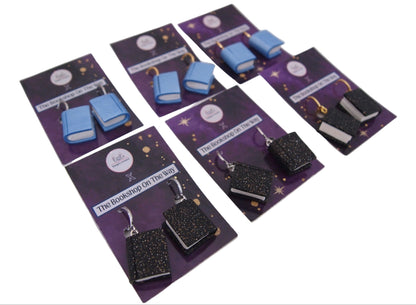 Sparkly Black Book Earrings