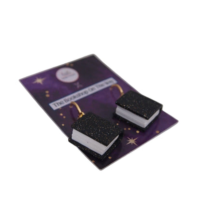 Sparkly Black Book Earrings